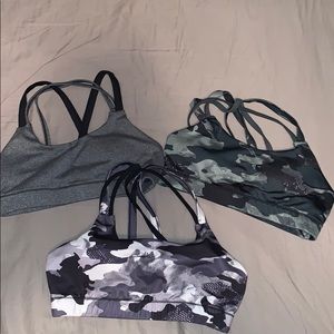 3 sports bras. Like new
